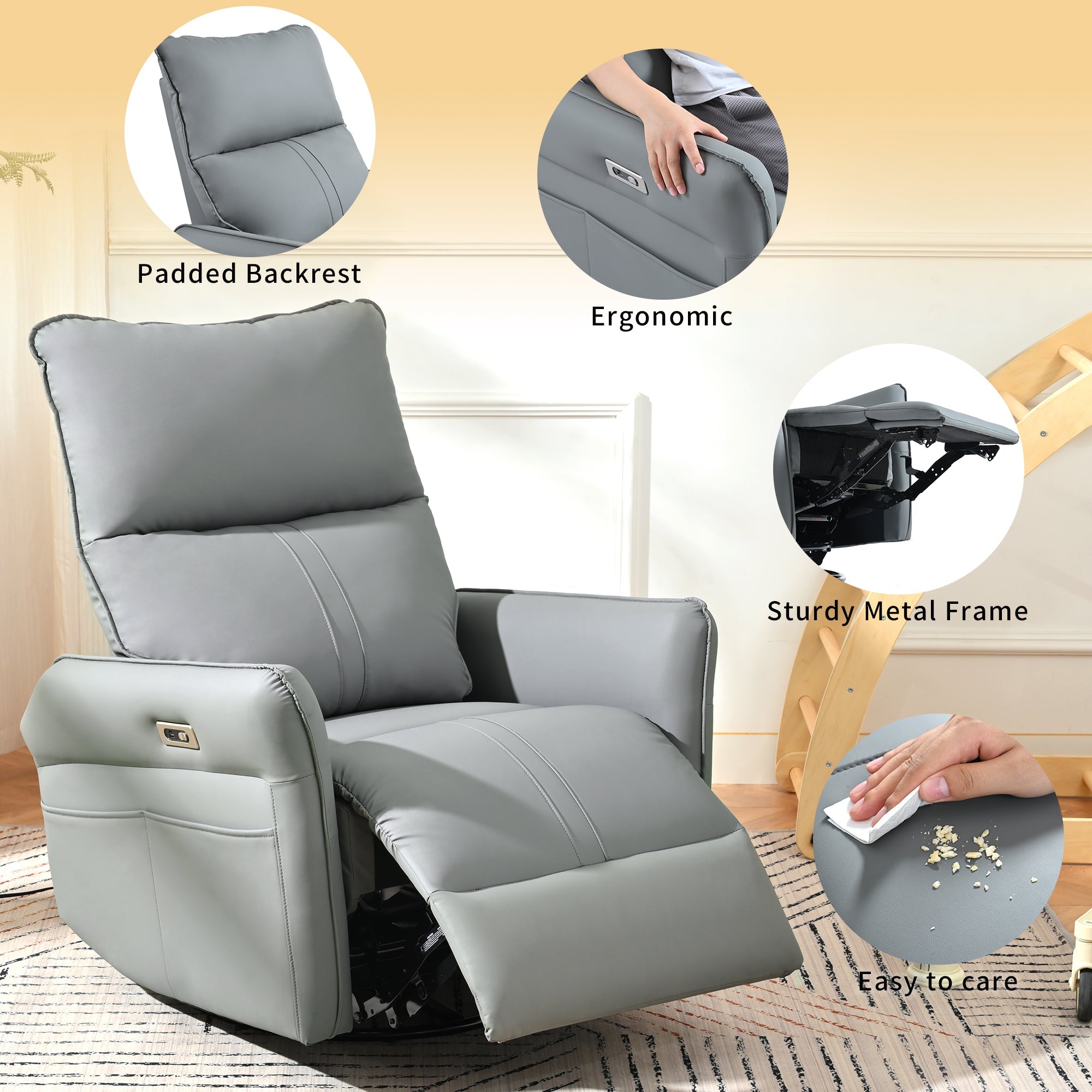 Power Swivel Rocker Recliner Chair