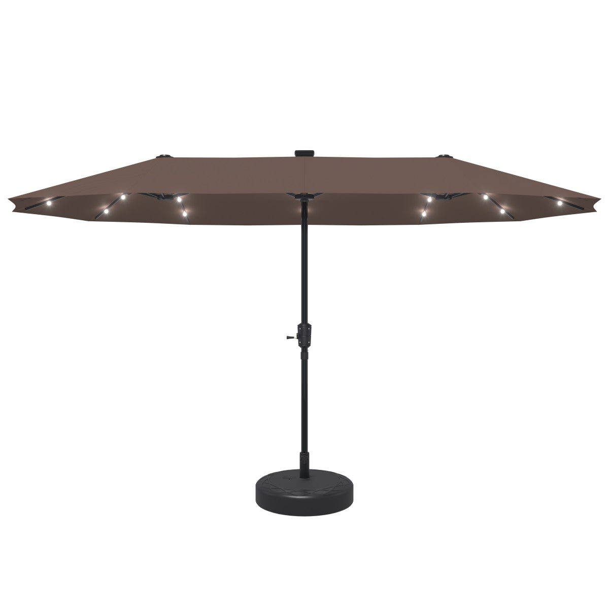 Ainfox 13ft Outdoor Patio Umbrella with Lights and Decorative Pattern Umbrella Base