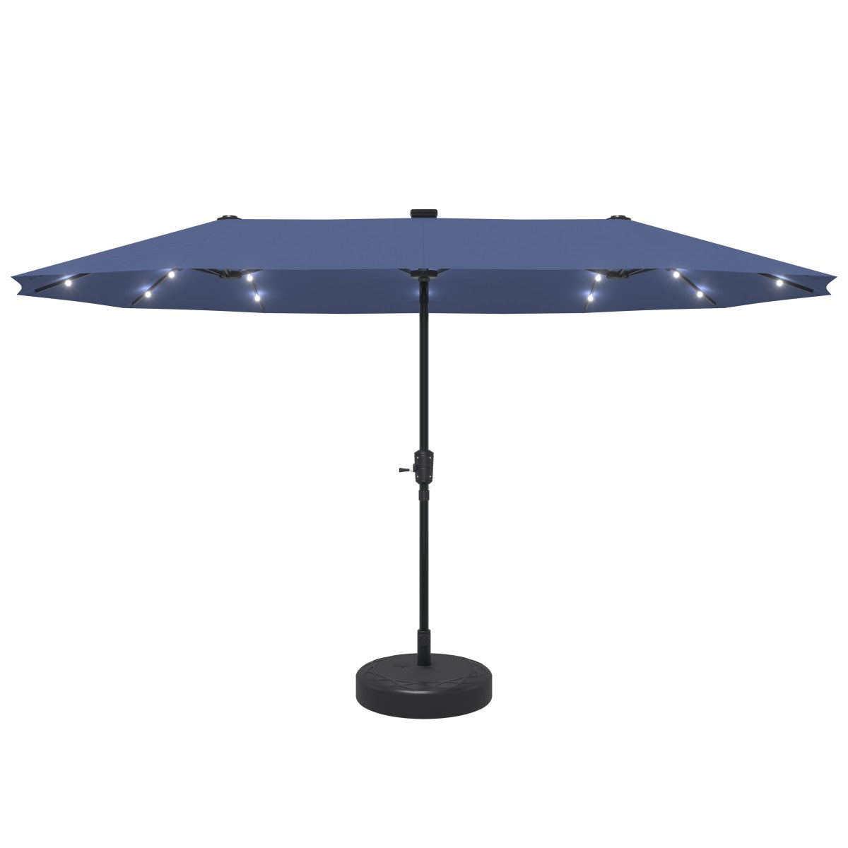 Ainfox 13ft Outdoor Patio Umbrella with Lights and Decorative Pattern Umbrella Base