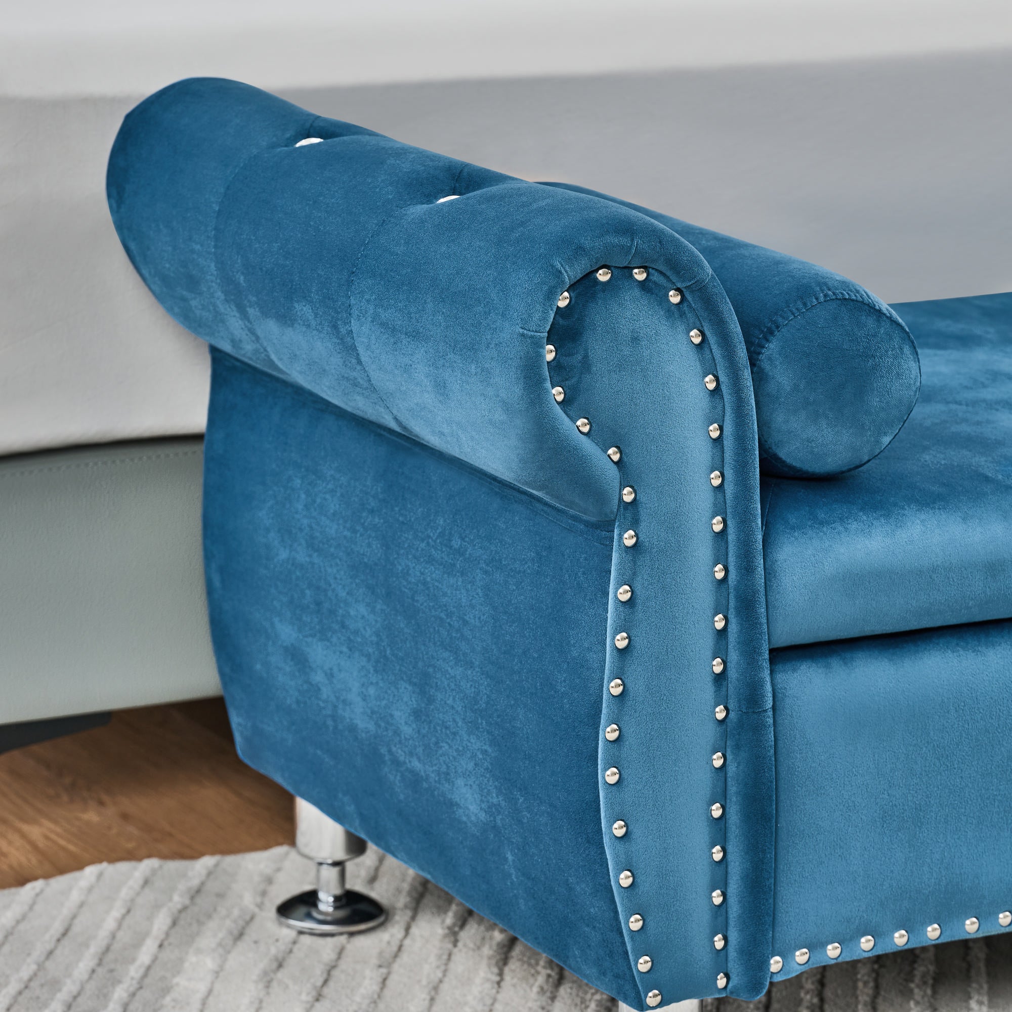 62.2 Inch Soft Velvet Storage Bench