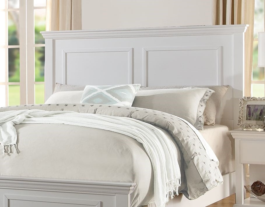 White Queen Size Bed & Nightstands Set