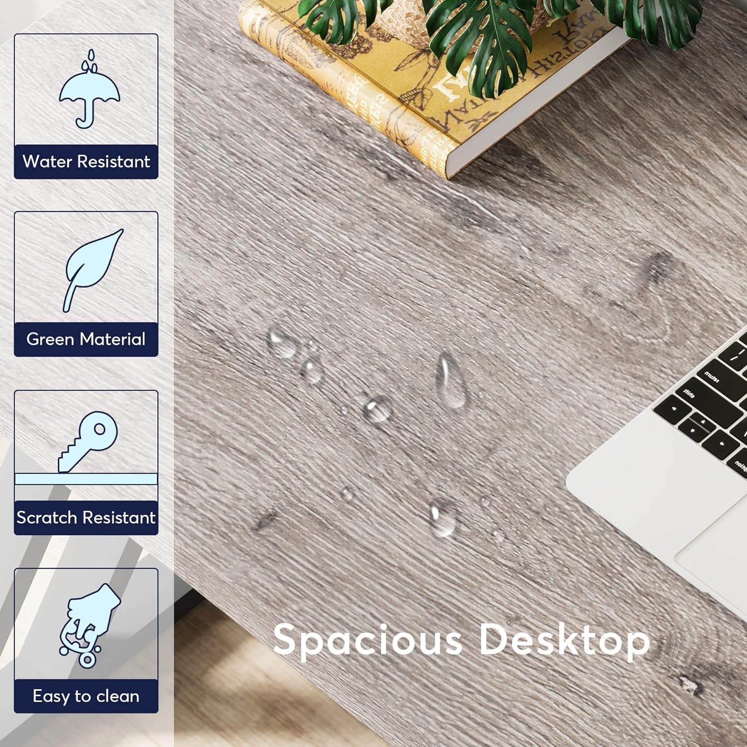 55” Modern Writing Desk with Z-Shaped Metal Legs