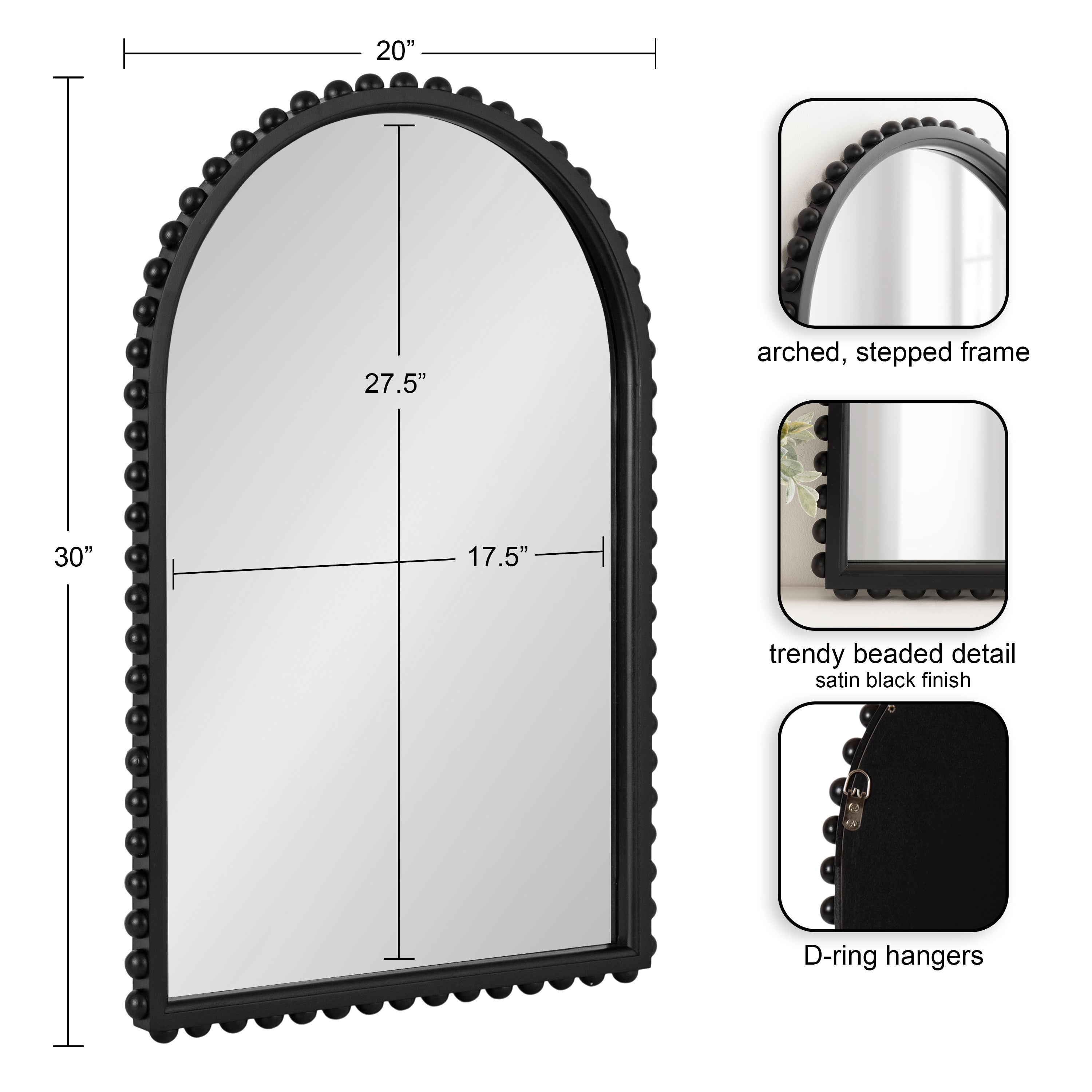 Beadbrook Arched Wall Mirror