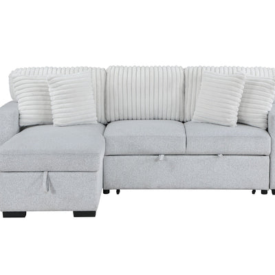 Ford Light Grey/White Reversible Pull Out Sofa Bed
