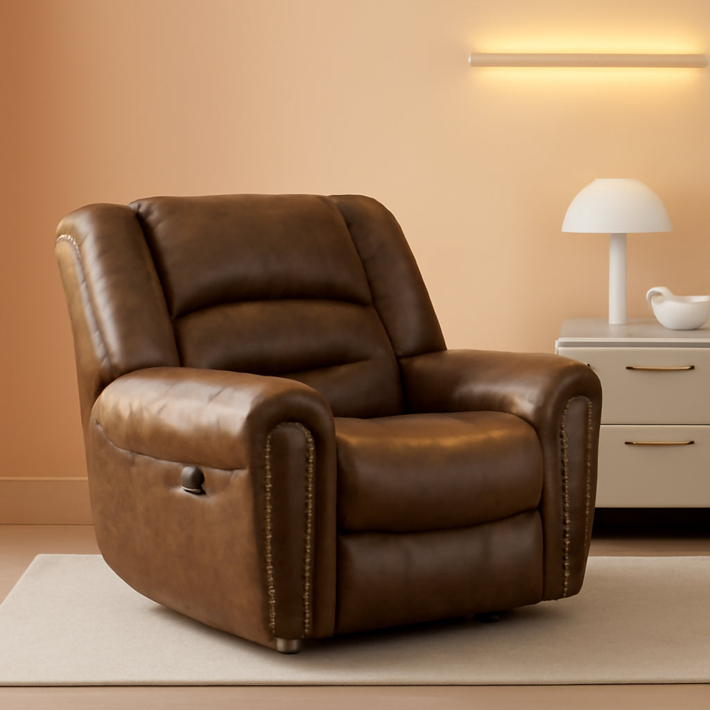 Nut Brown Electric Recliner Chair
