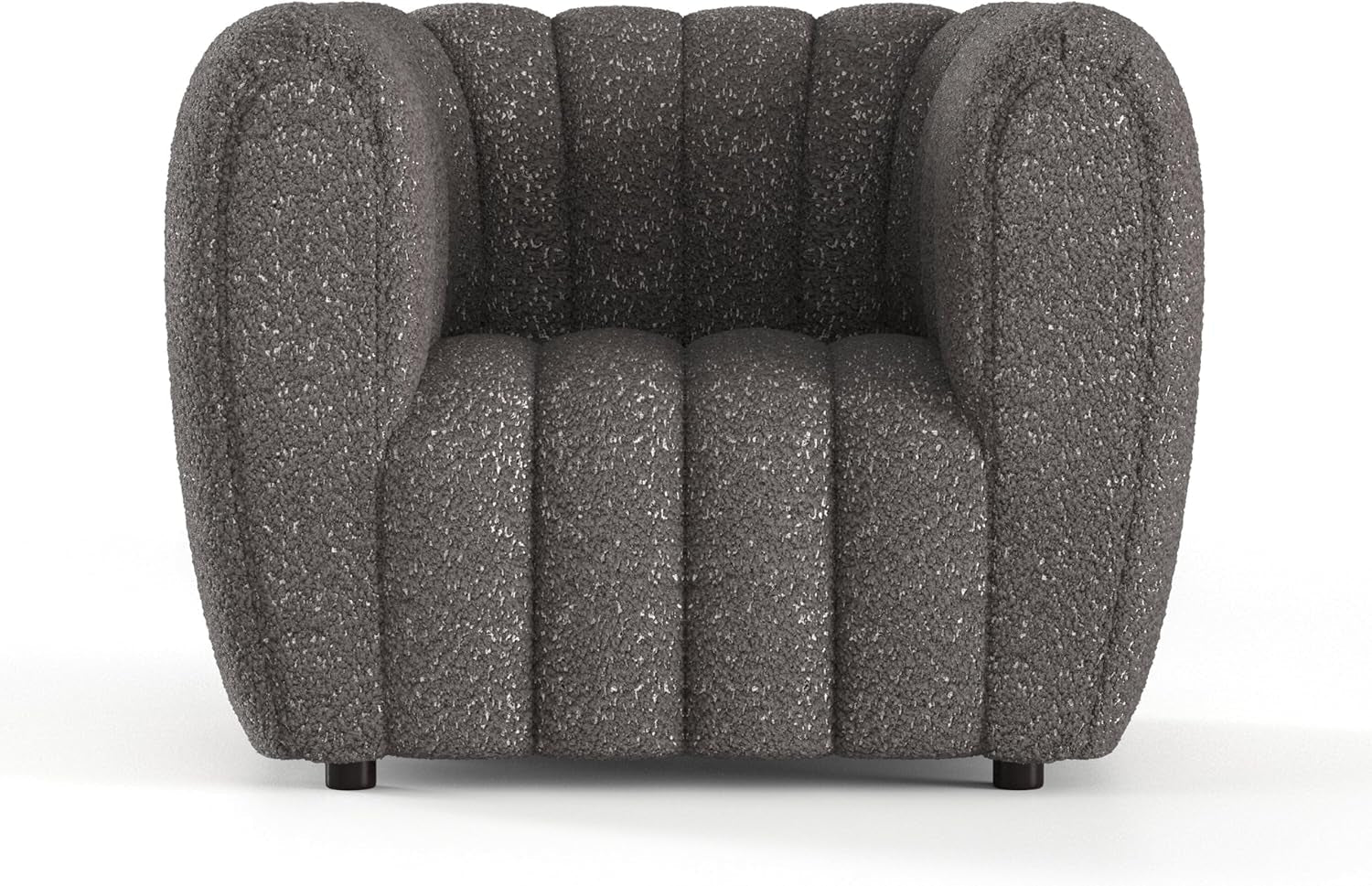 Charcoal Gray Vertical Channel Tufted 3 Piece Sofa Set