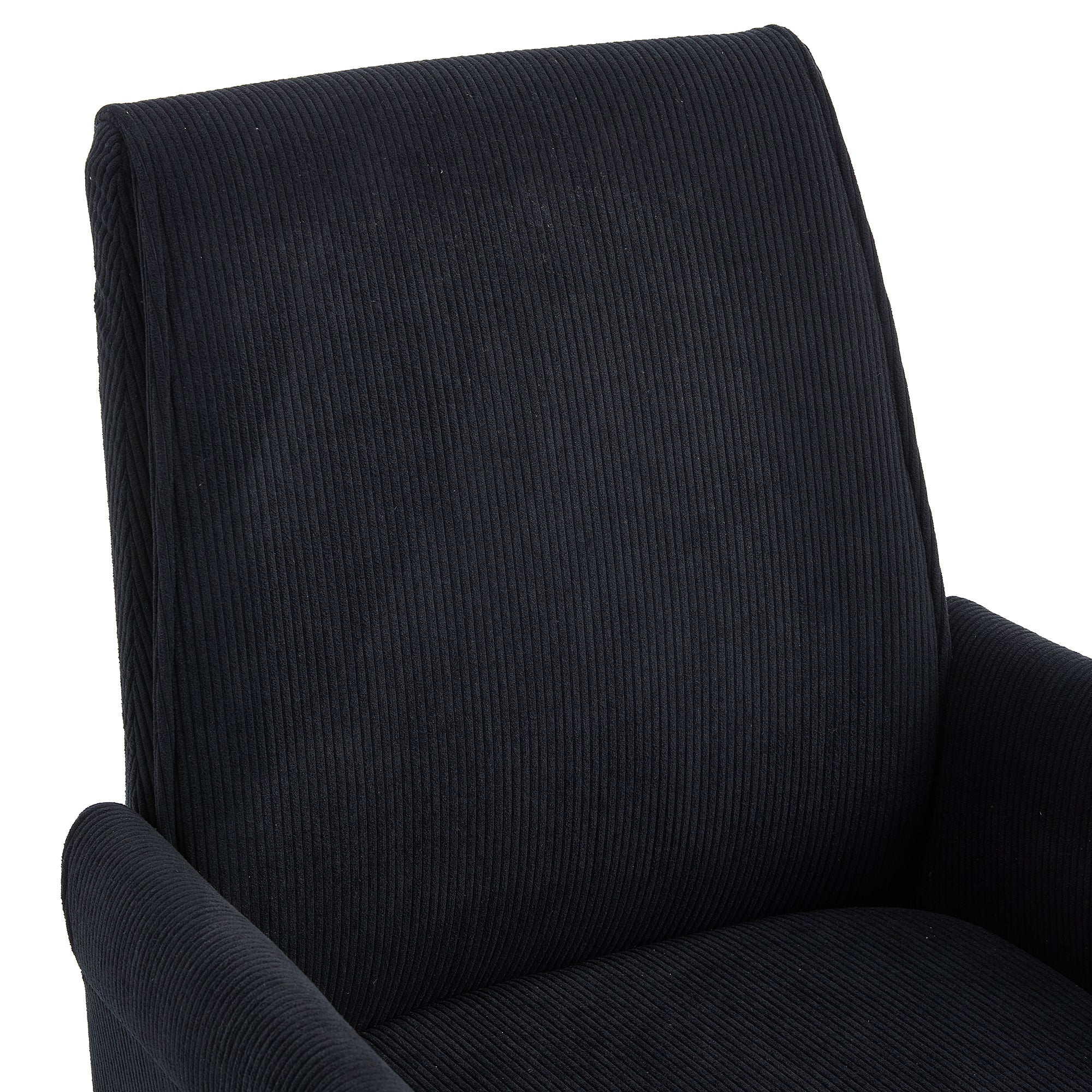 Mid-Back Liftable Office Chair - Striped Fabric - Black