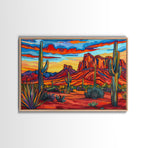 Retro Style Desert Landscape Painting Print