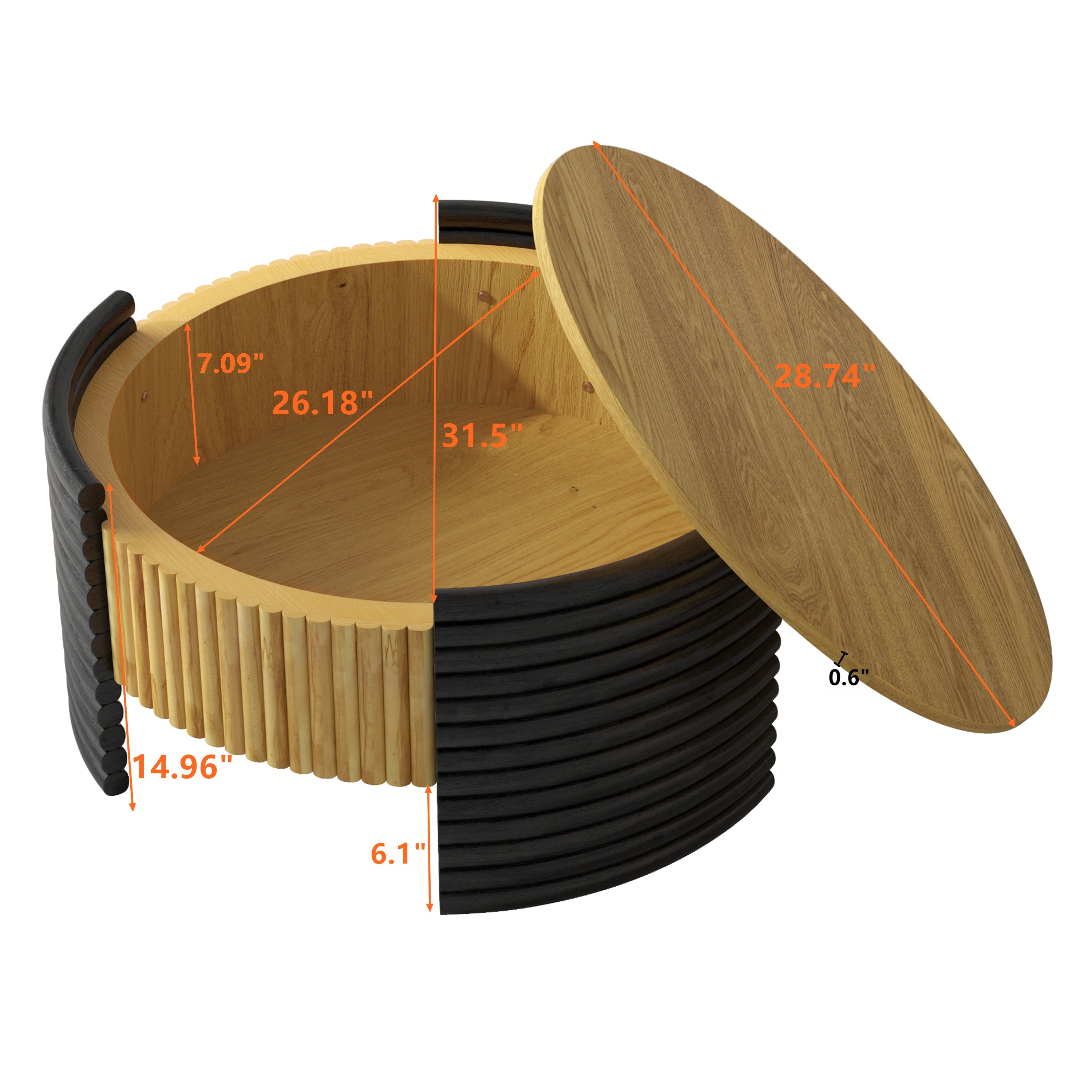 Modern Colorblocked Striped Coffee Table