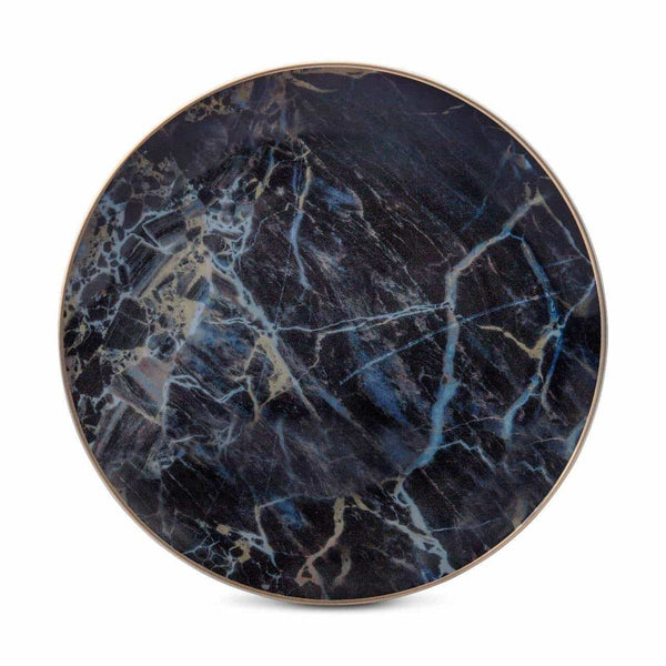 Black Marble & 14k Gold Accent Salad Plate-Set of 4