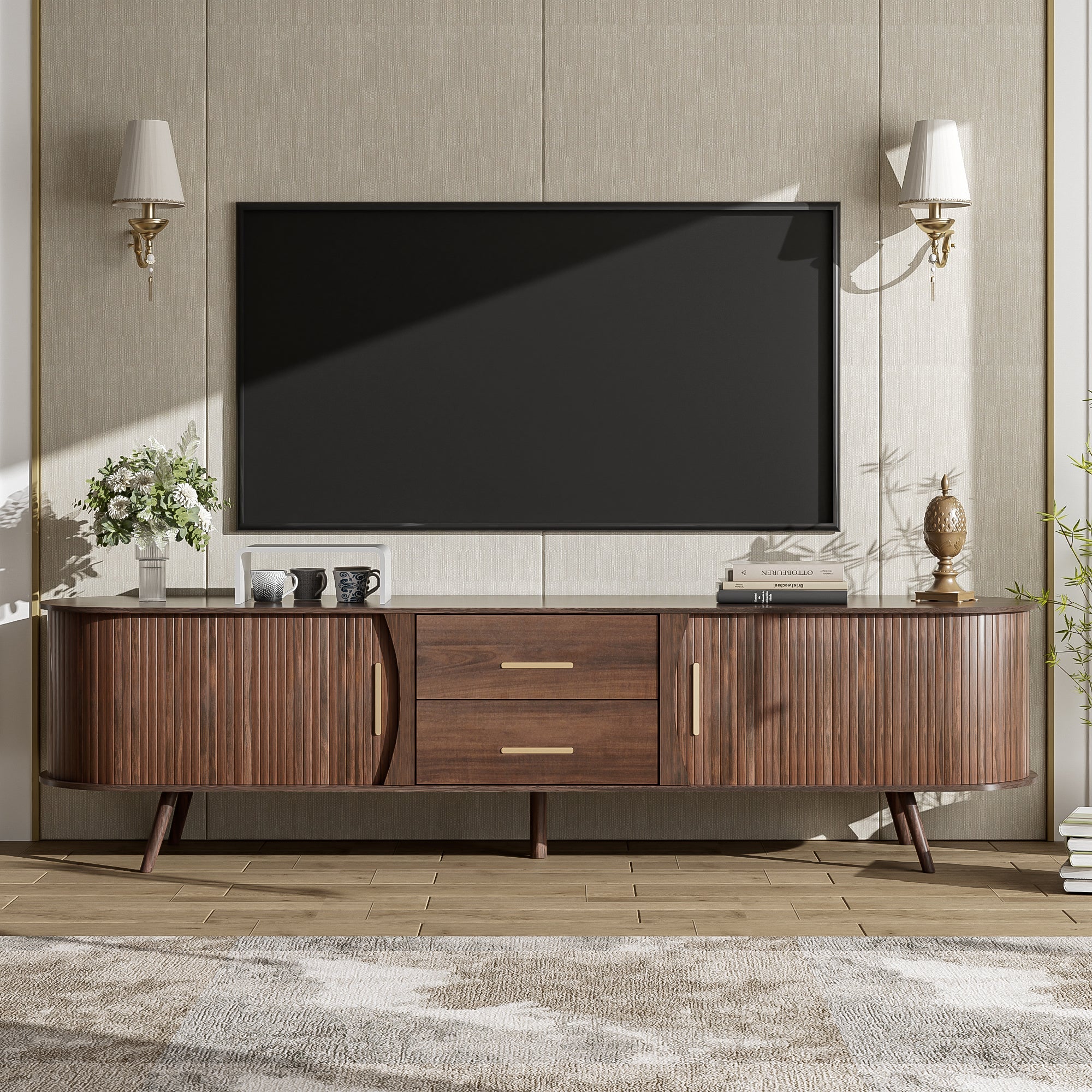 Mid-Century Modern TV Stand for 80