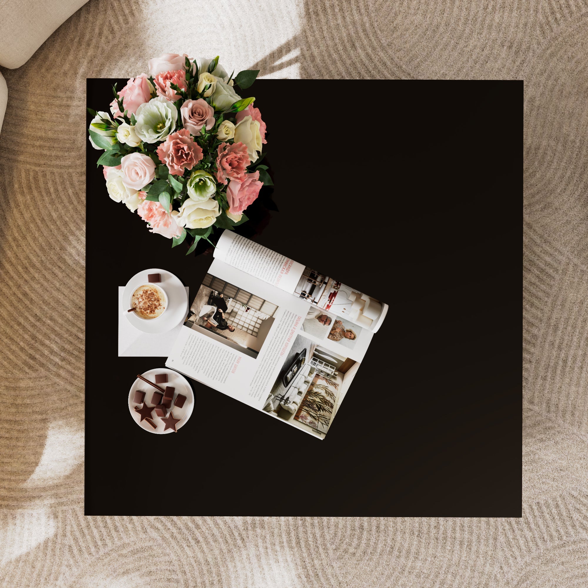 Square Glass Coffee Table in 33.5