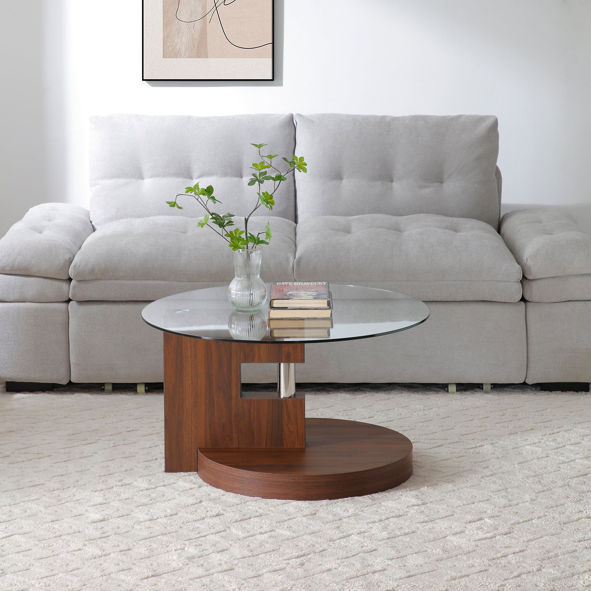 Modern and Practical Double-Layer Coffee Table