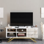 North 51" TV Stand and Media Console with A Cabinet and Shelves