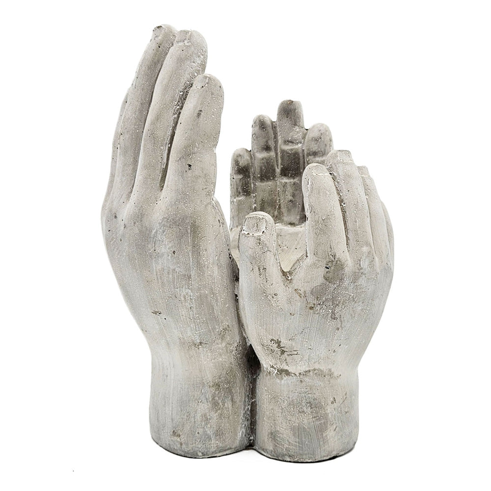 Set of 2 Accepting Hands Cement Decor