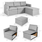 Convertible L-Shaped Sectional Sofa Couch with Reversible Chaise