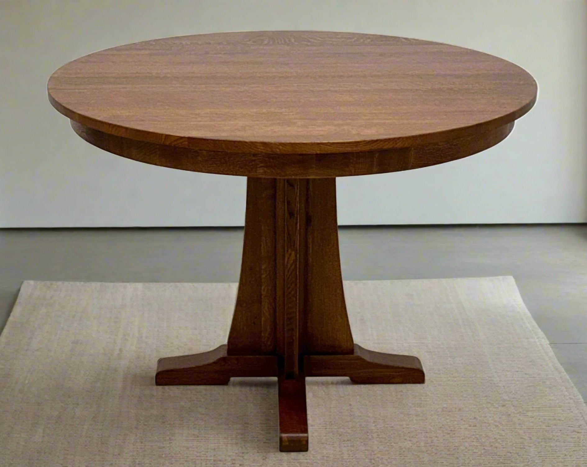 Mission Sawn Oak Round Dining Table - 40
