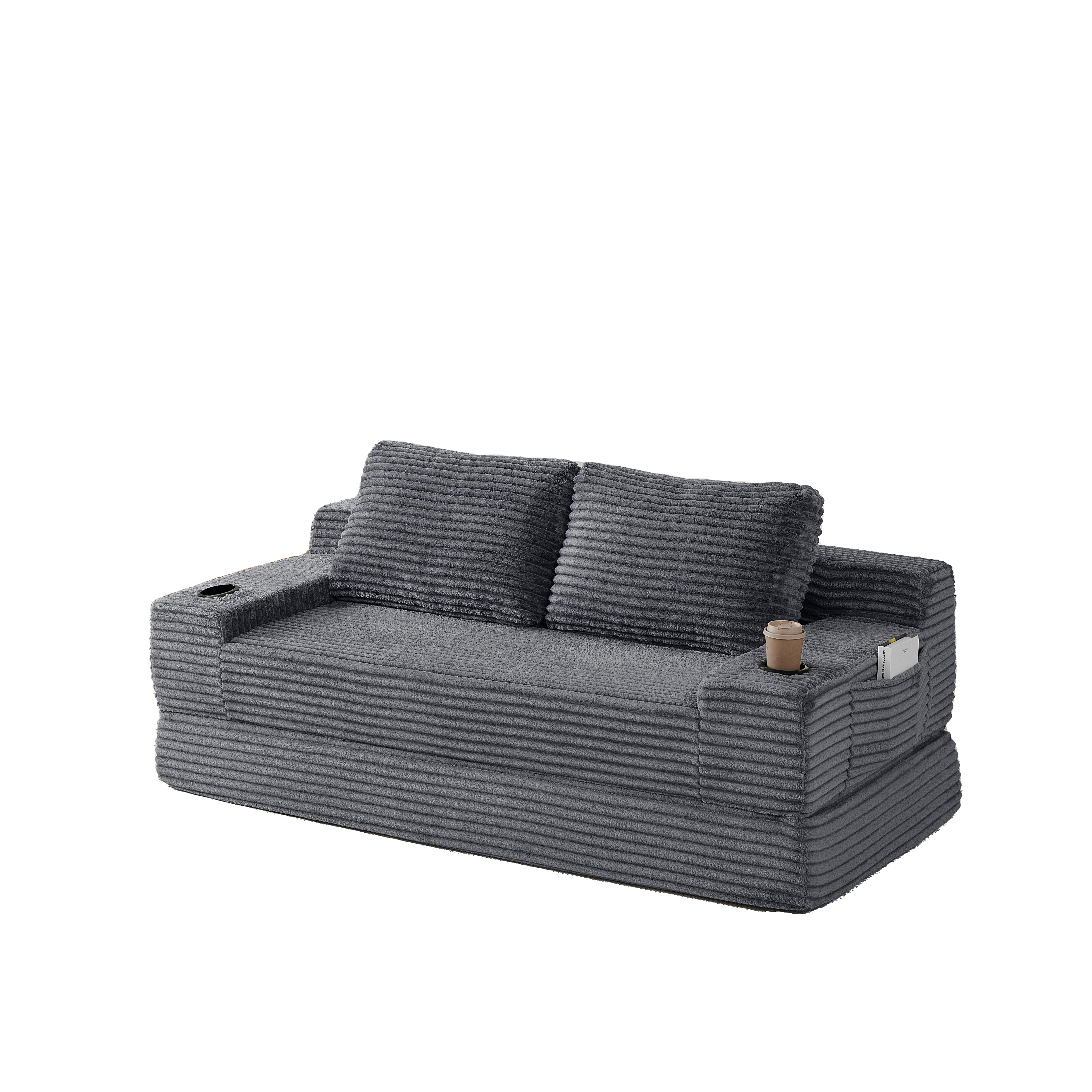 70.8-Inch Corduroy Two-in-One Sofa Bed