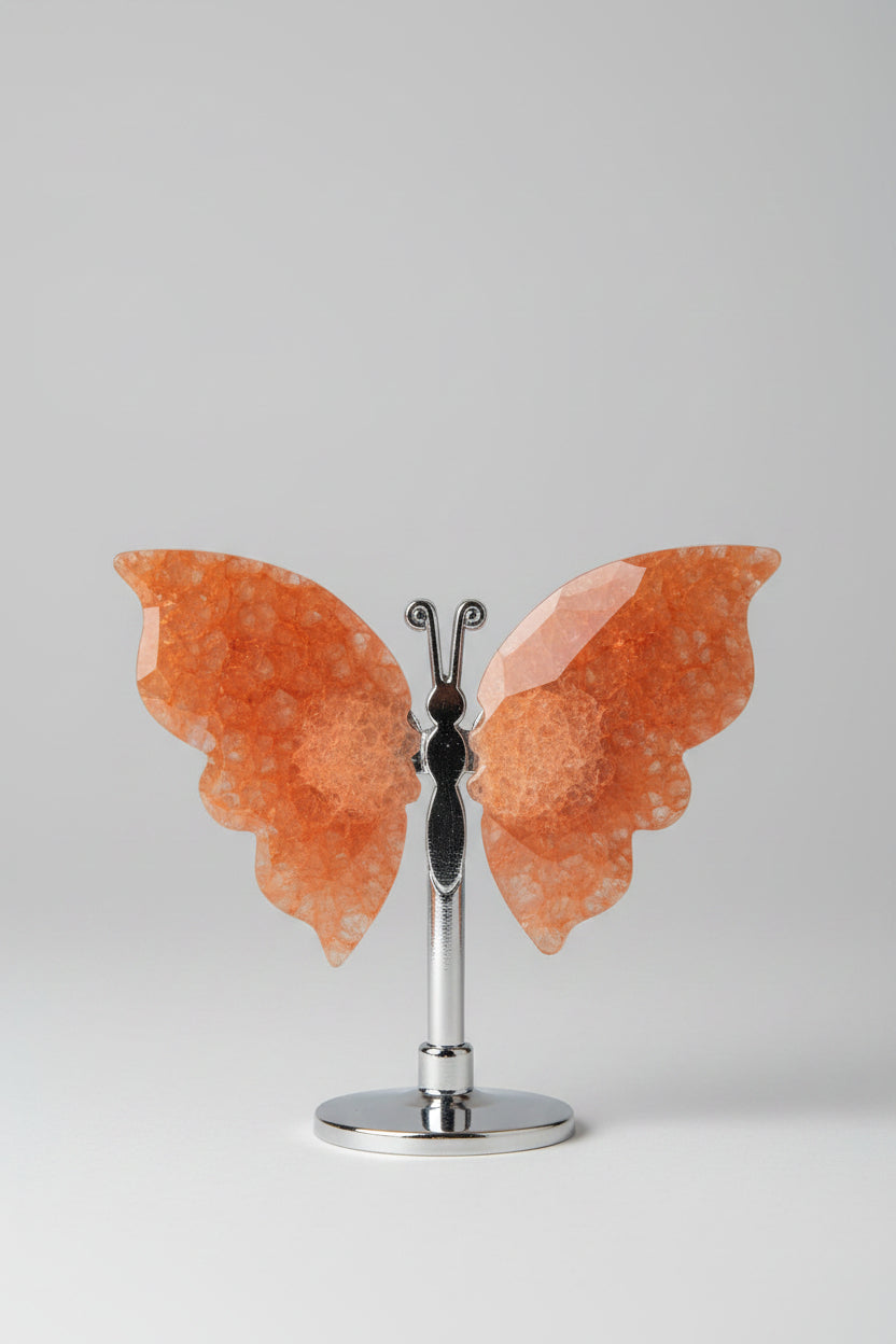 Strawberry Quartz Butterfly