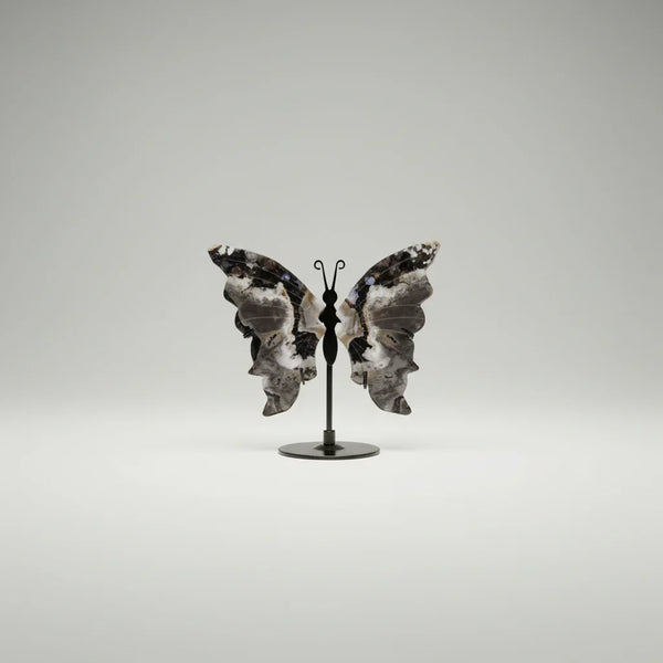 UV Volcanic Agate Butterfly With Stand