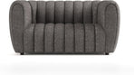 Charcoal Gray Vertical Channel Tufted 3 Piece Sofa Set