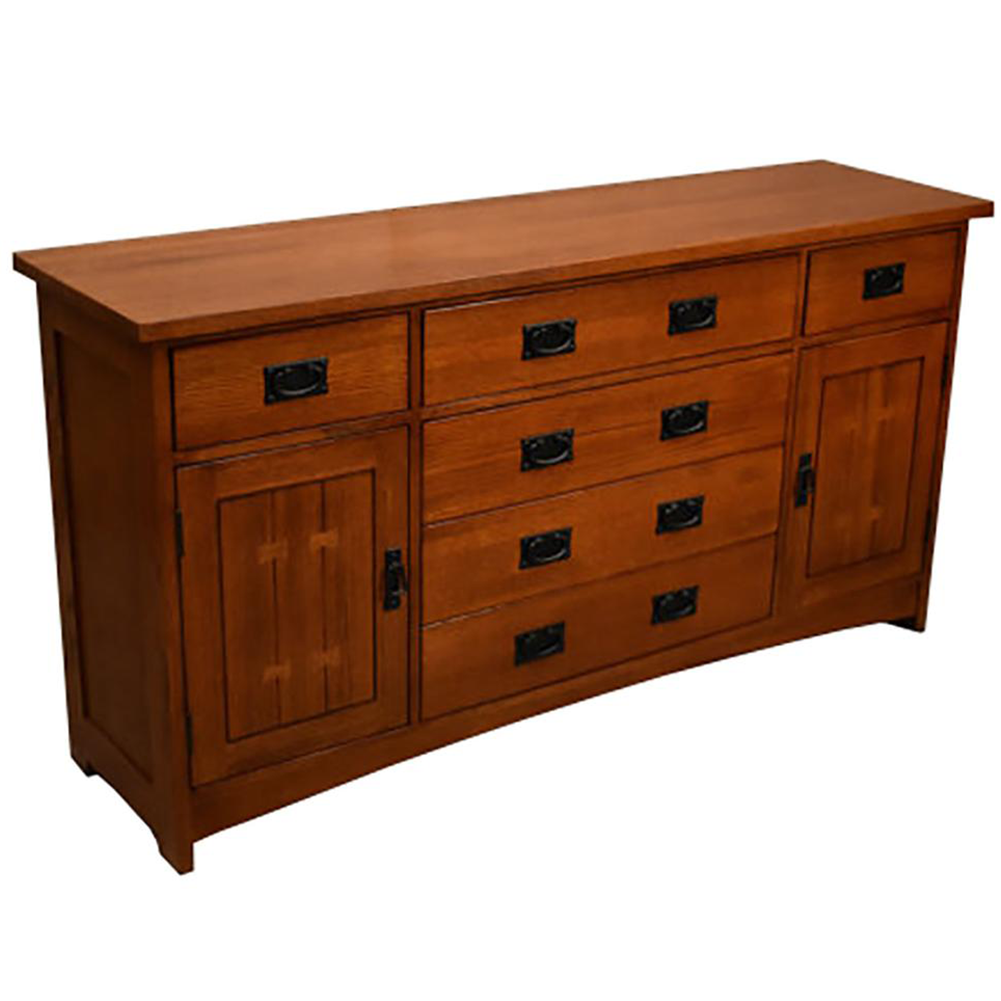 Mission Quarter Sawn Oak 6 Drawer Sideboard - 62