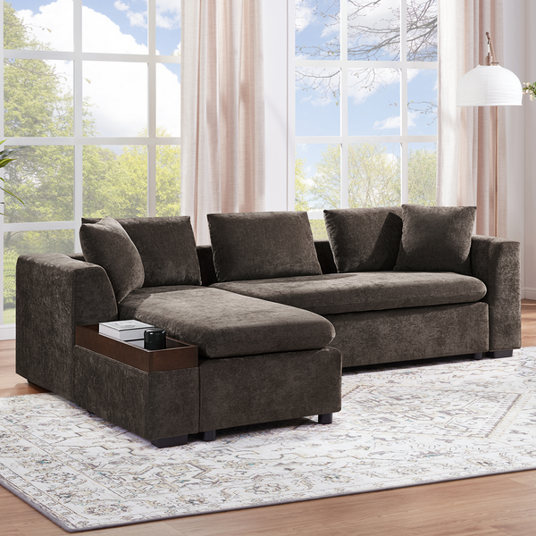 L-Shaped Sectional with Storage Compartment