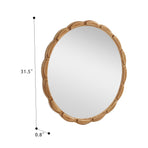 Round Solid Wood Wall Mirror - 31.5" Rustic Farmhouse