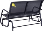 Two Person Outdoor Glider Bench with Steel Frame
