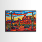 Retro Style Desert Landscape Painting Print