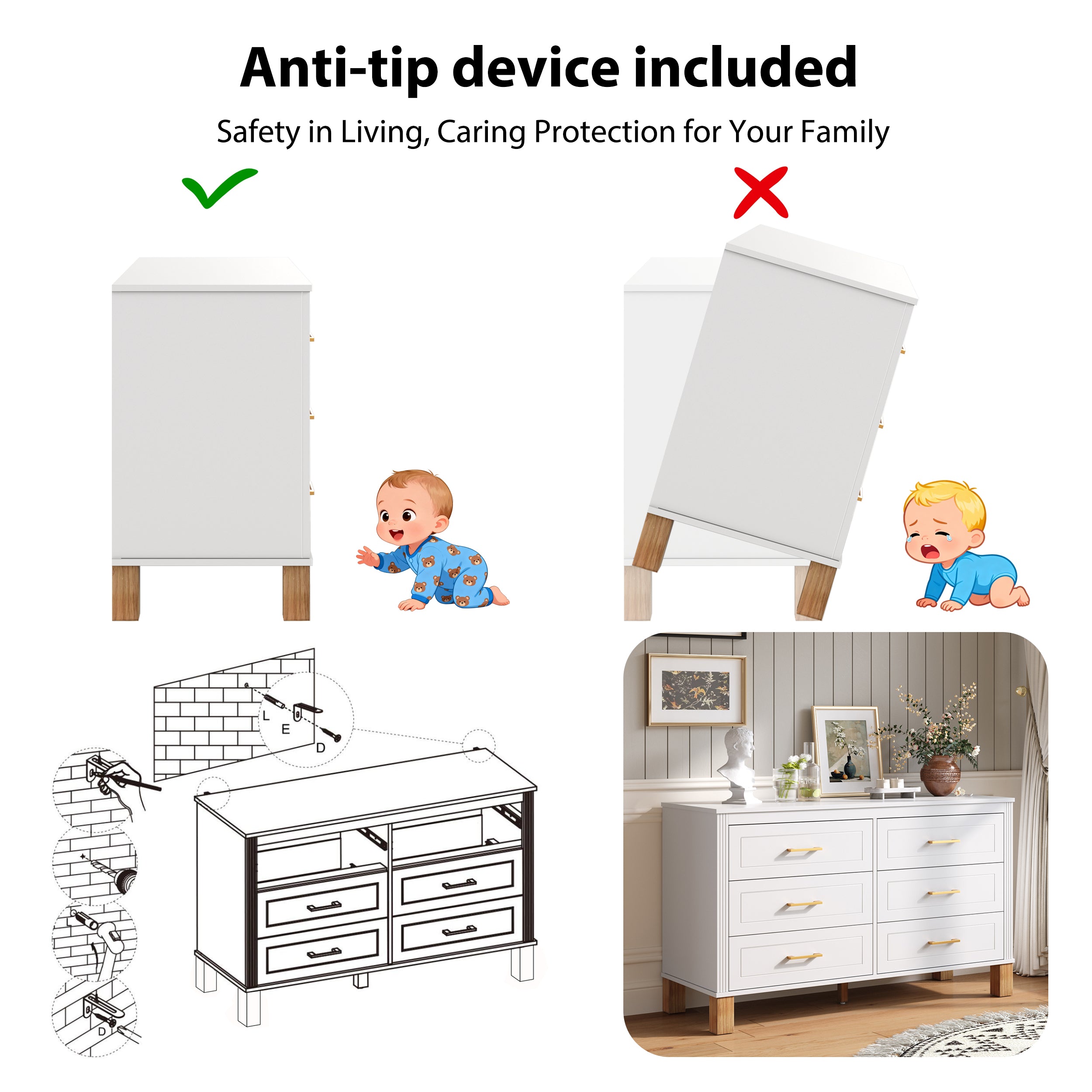 6-Drawer Double Dresser