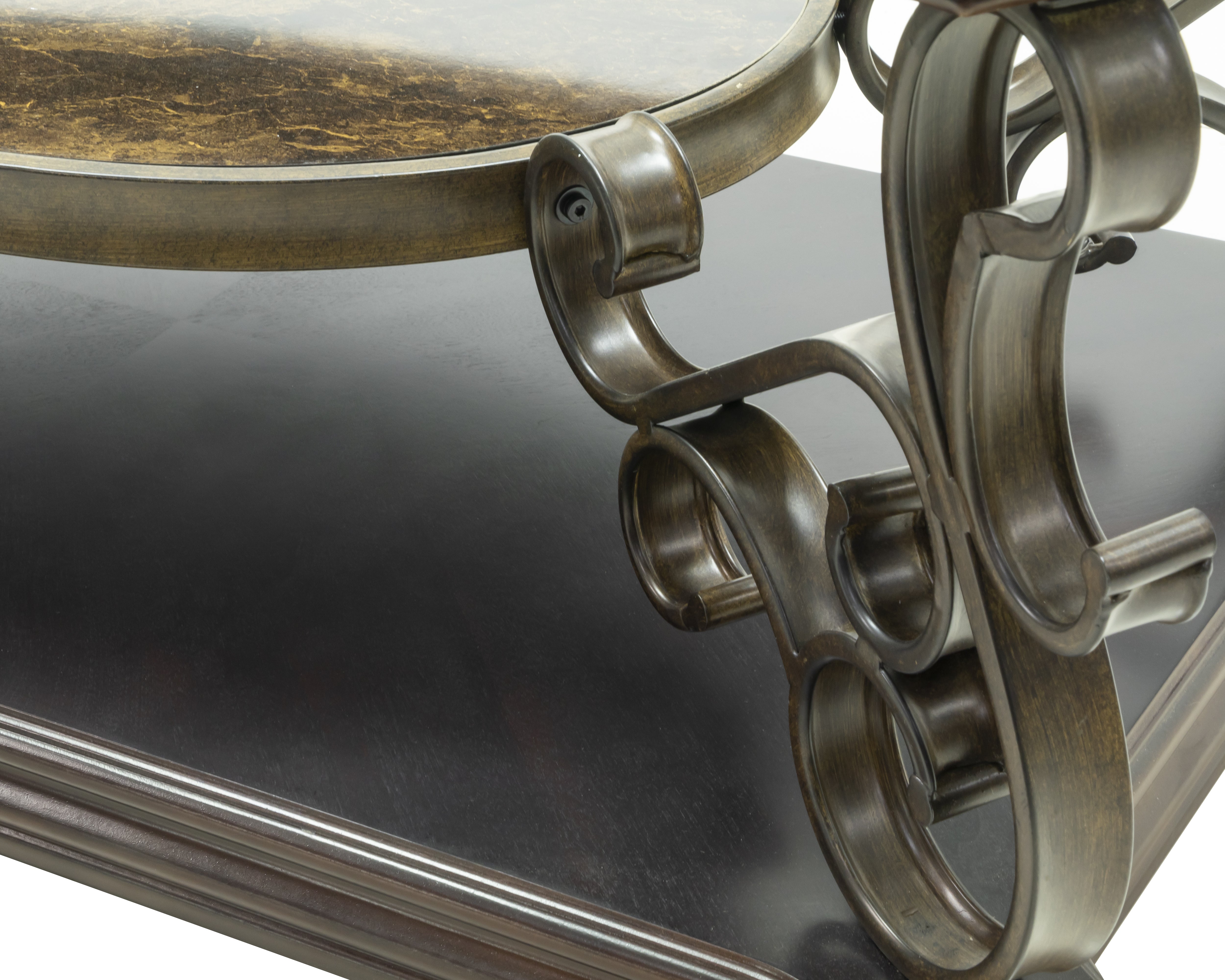Coffee Table with Glass Top and Metal Legs