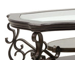 Coffee Table with Glass Top and Metal Legs