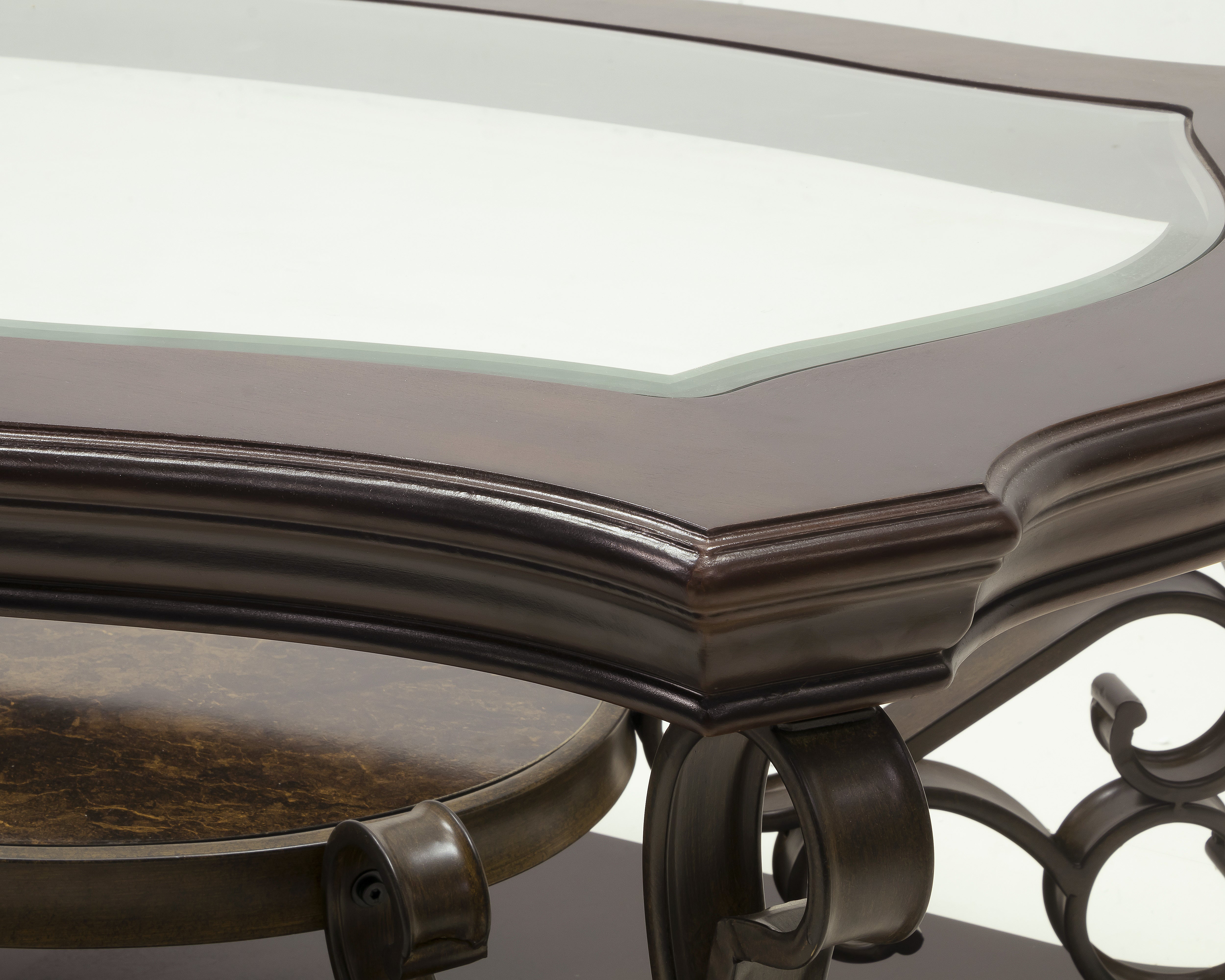 Coffee Table with Glass Top and Metal Legs