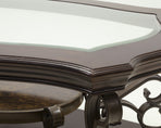 Coffee Table with Glass Top and Metal Legs