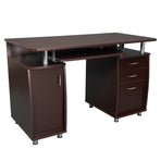 Complete Workstation Computer Desk with Storage in Chocolate