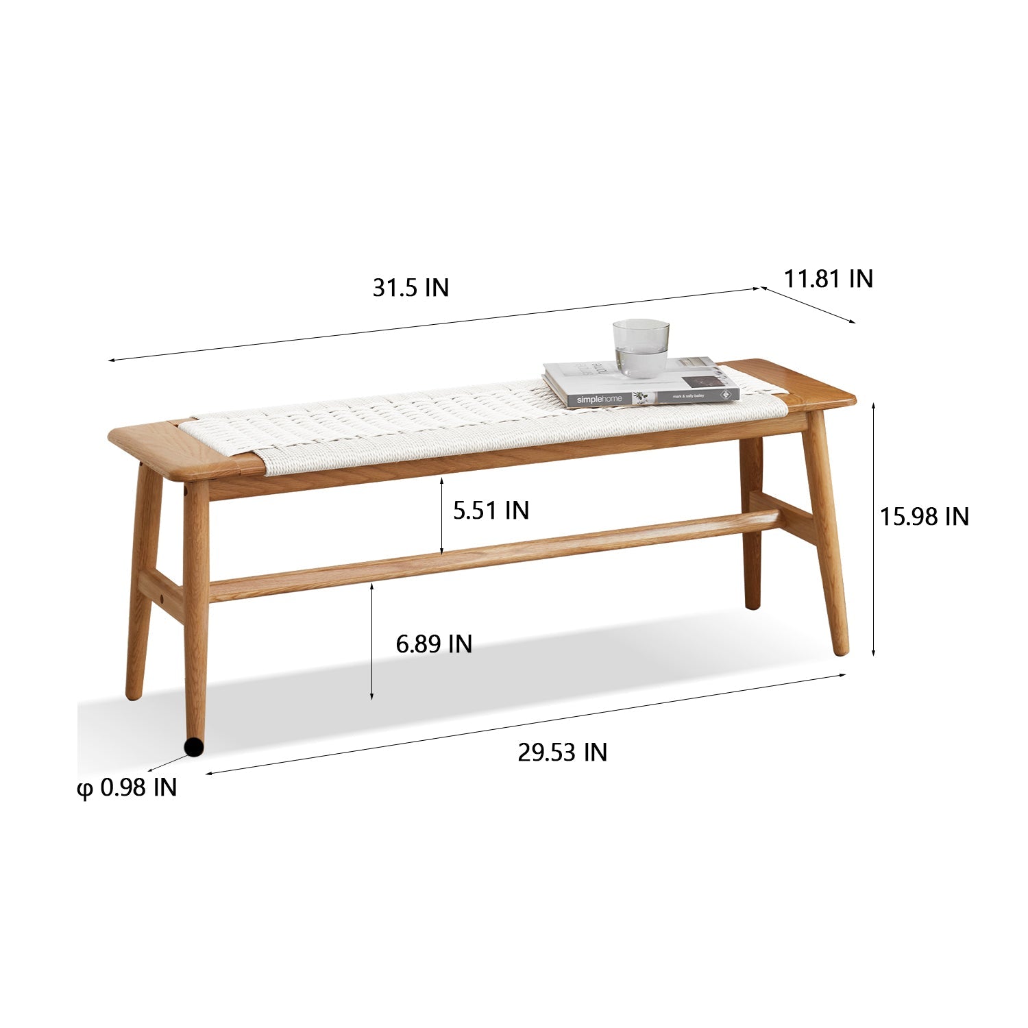 Solid Wood Bench