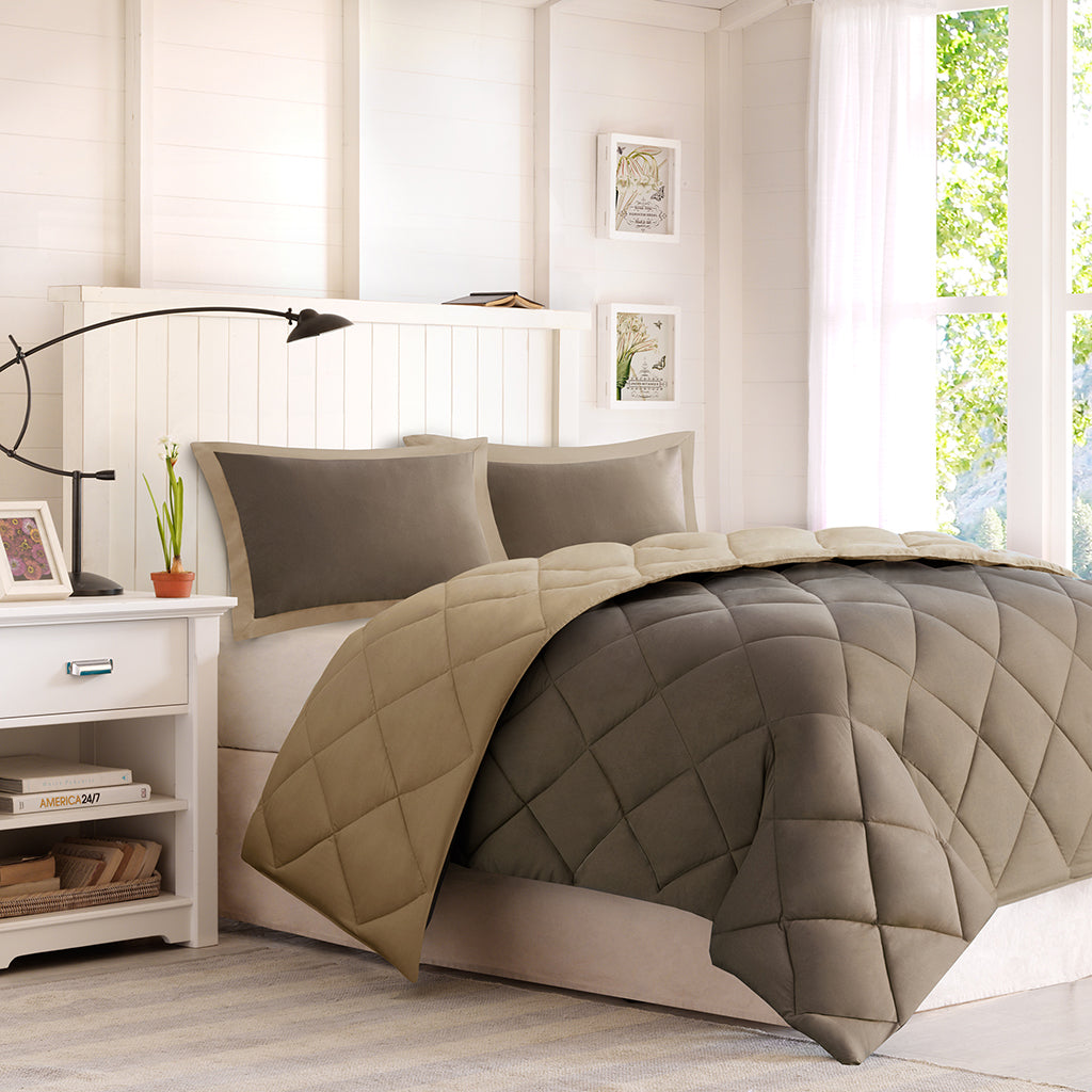 Twin/Twin XL Diamond Quilting Reversible Comforter Set