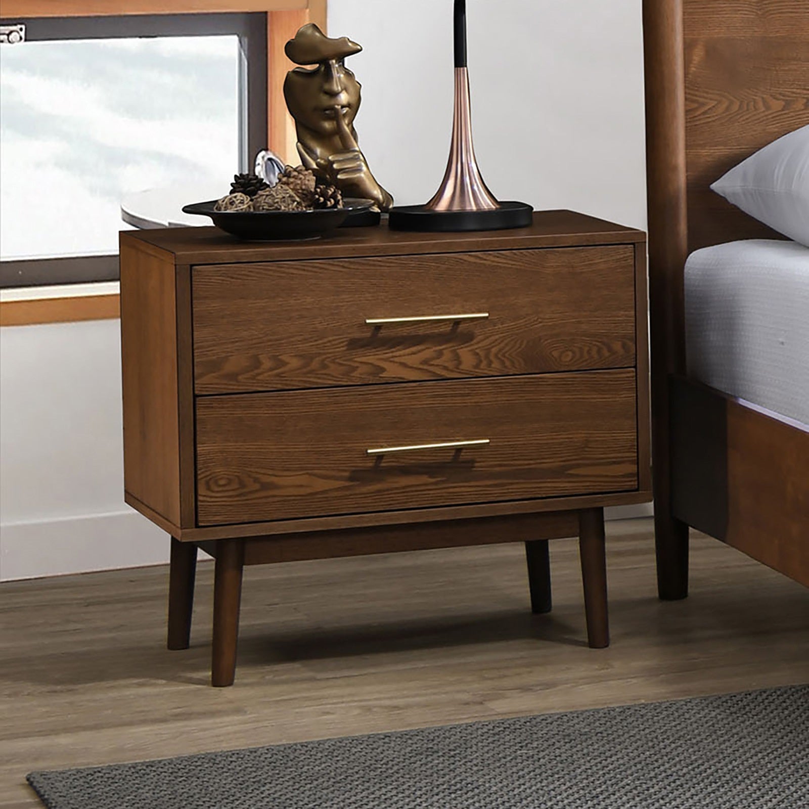 Walnut Color 3-Piece Bedroom Set