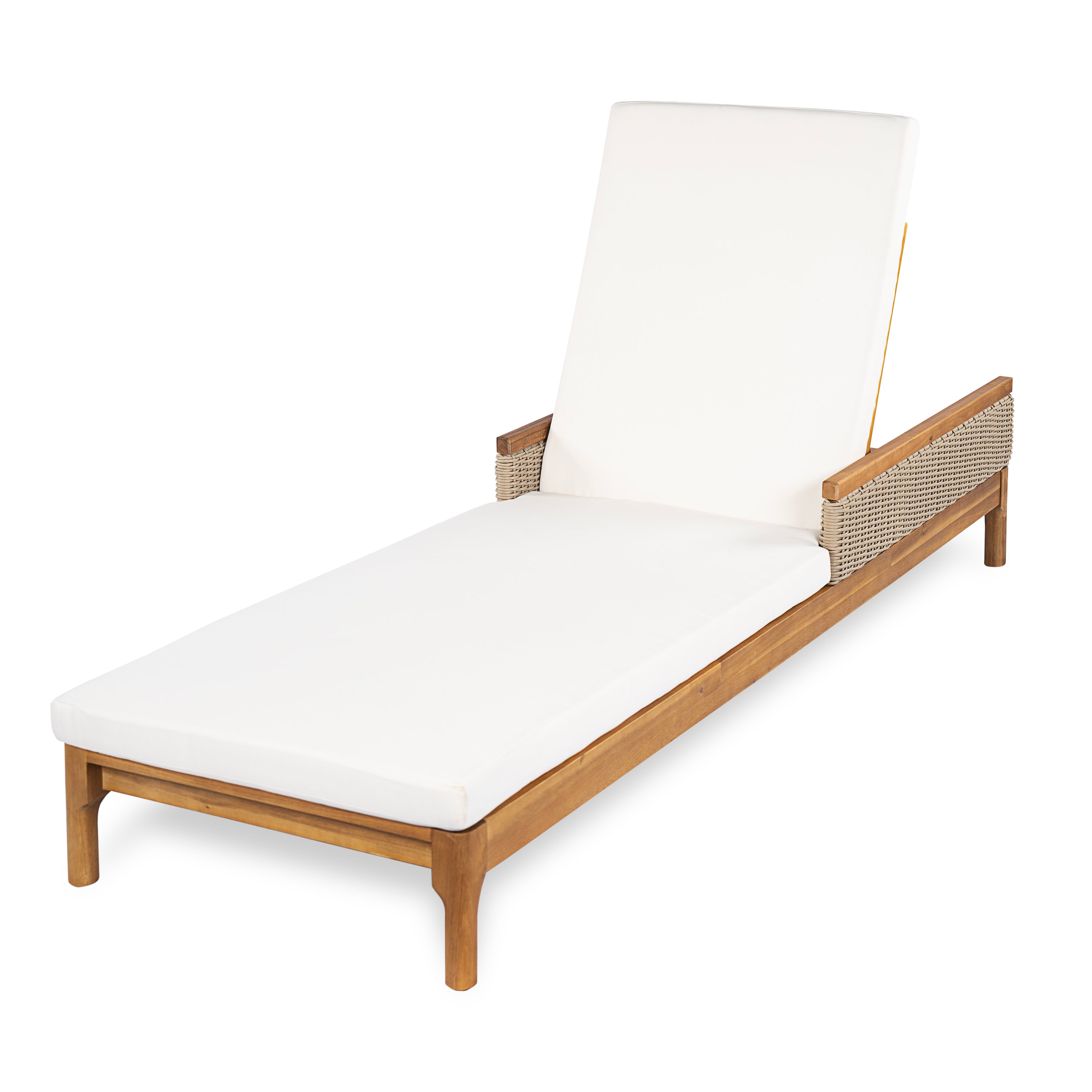 Genuine Solid Acacia Wood Sun Chaise Lounger