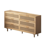 59.06" 6-Drawer Rattan Dresser