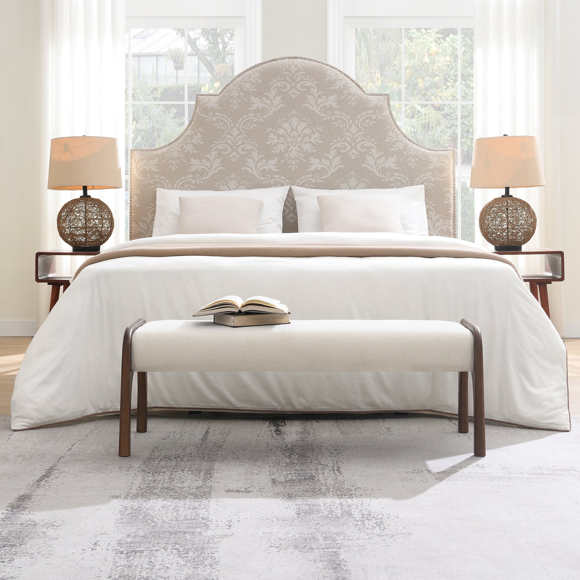 50.25 Inch Upholstered Long Bench