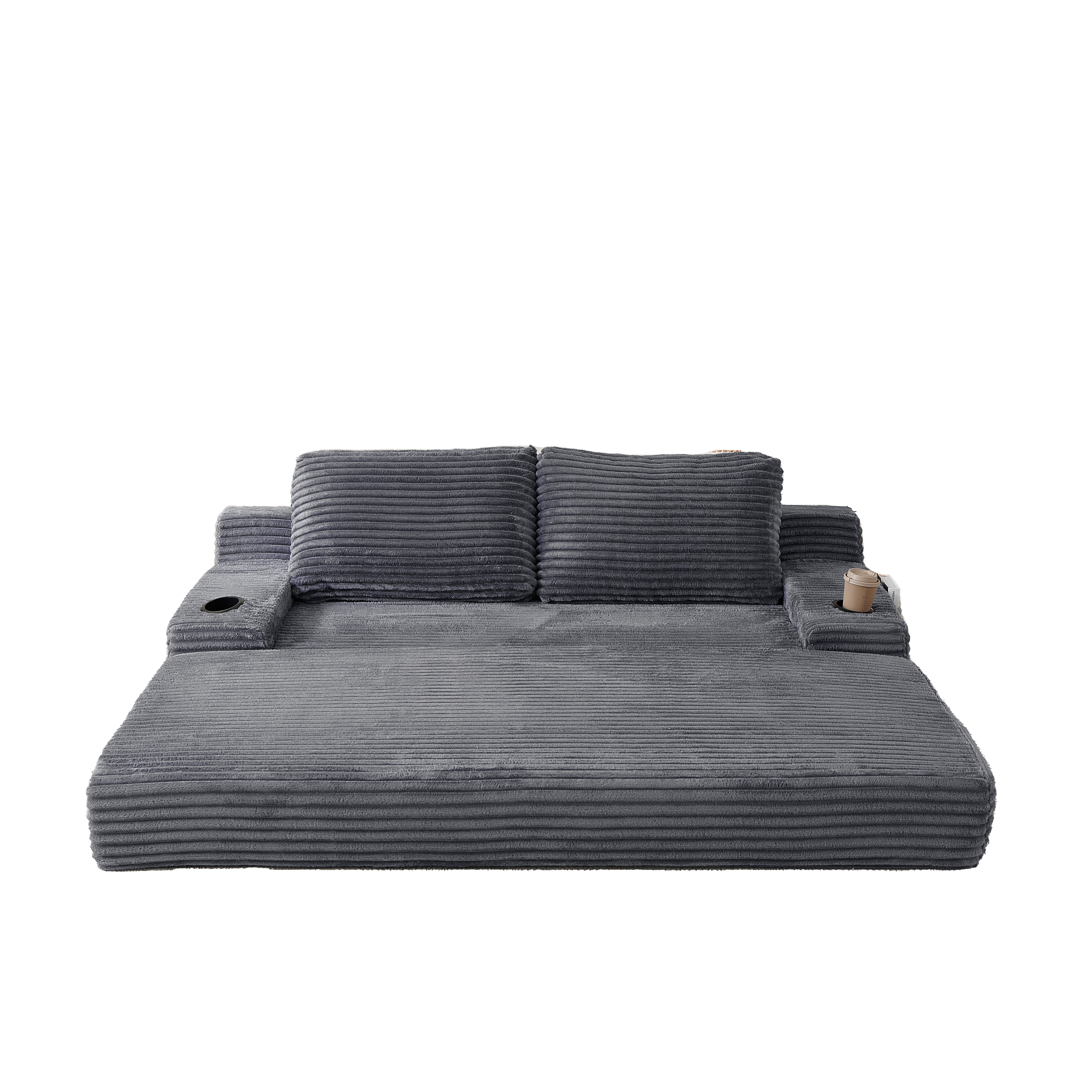 70.8-Inch Corduroy Two-in-One Sofa Bed