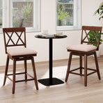 Counter Height Swivel Bar Stools with Upholstered Seat - Set of 2
