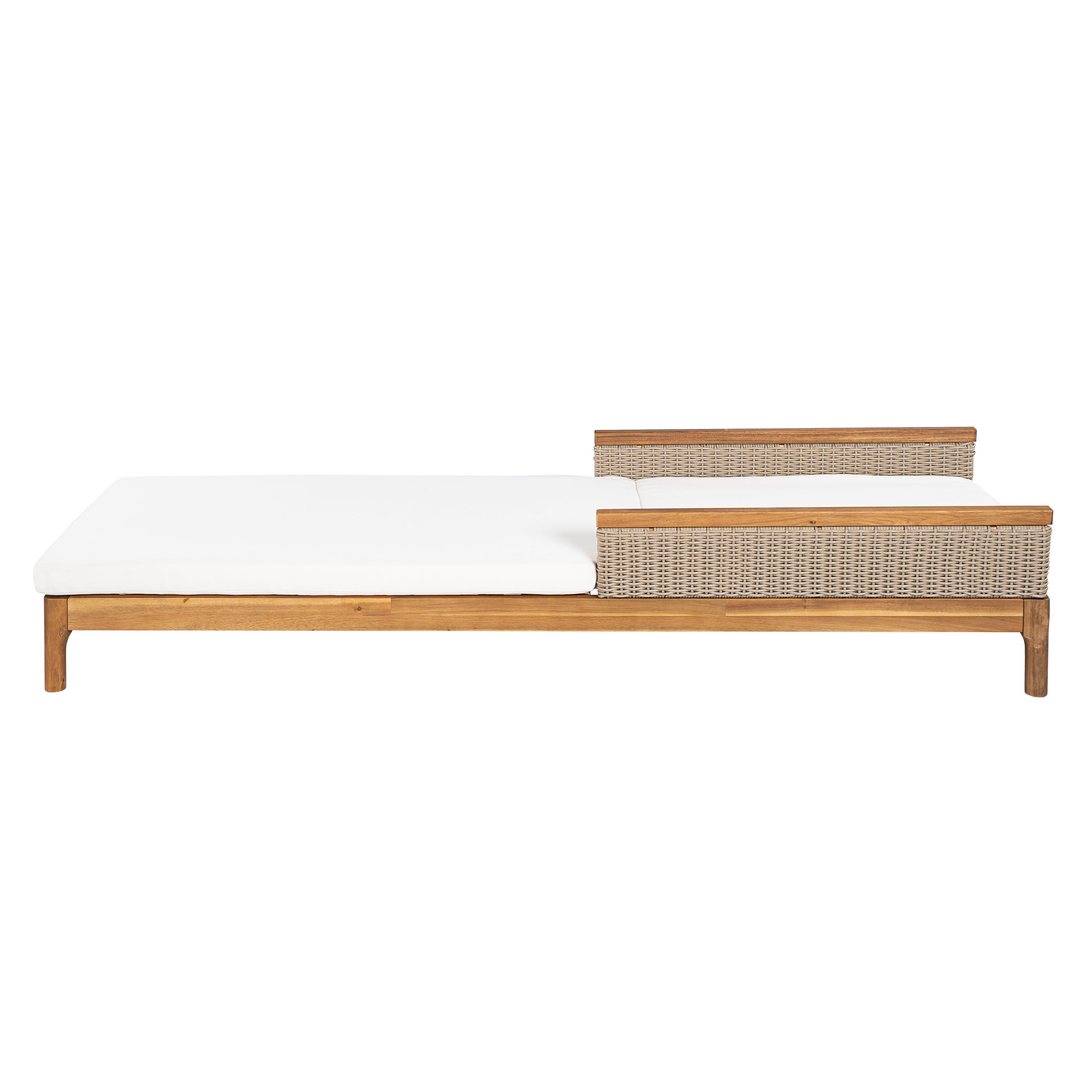 Genuine Solid Acacia Wood Sun Chaise Lounger