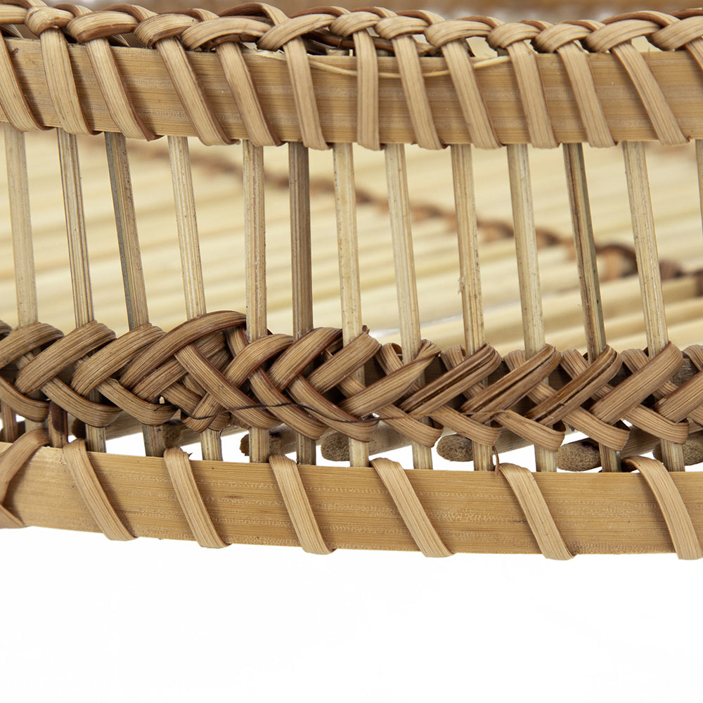 Set of 3 Round Bamboo Decorative Trays