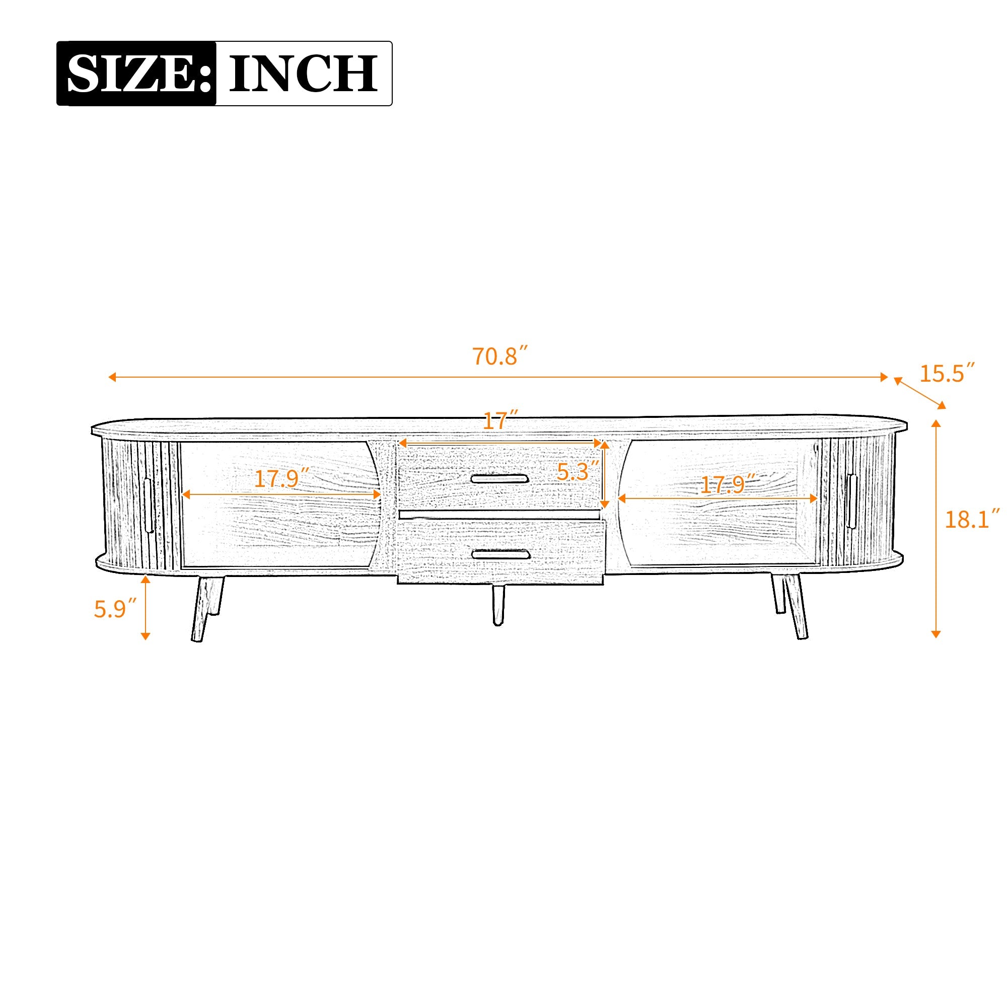 Mid-Century Modern TV Stand for 80