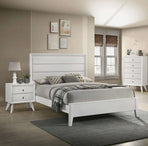 White King Size Bed 2x Nightstands