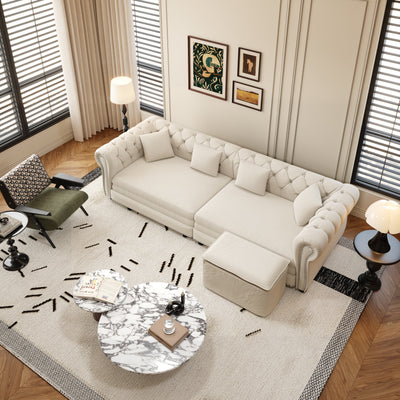 Chesterfield Sofa - 3-in-1 Pull-Out Sleeper Sofa Bed