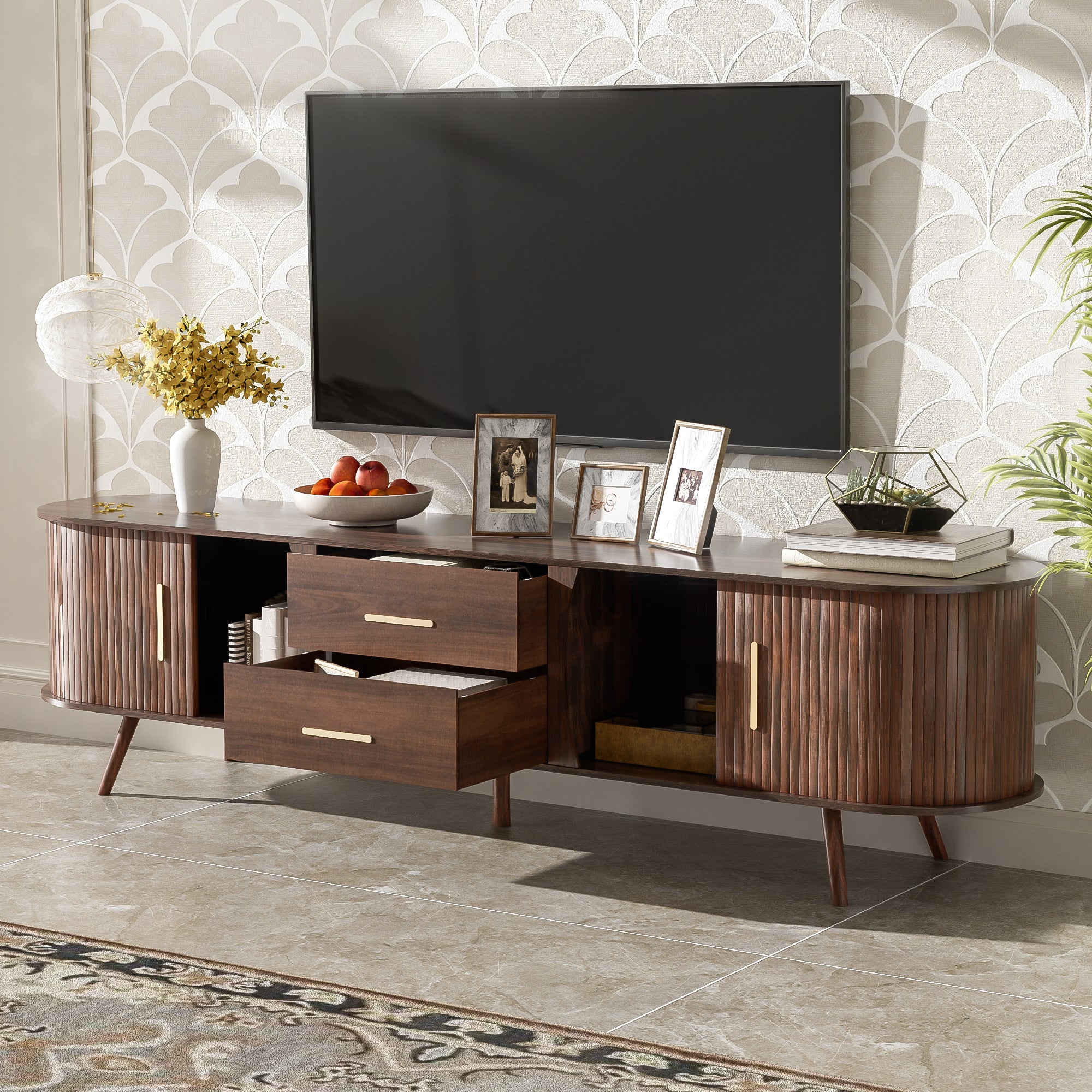 Mid-Century Modern TV Stand for 80